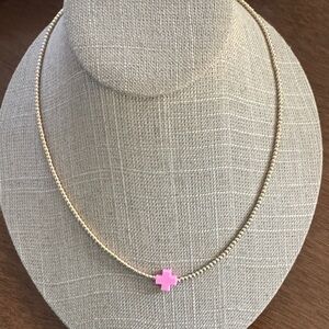 Enewton • Gold beaded Neon Pink necklace $129